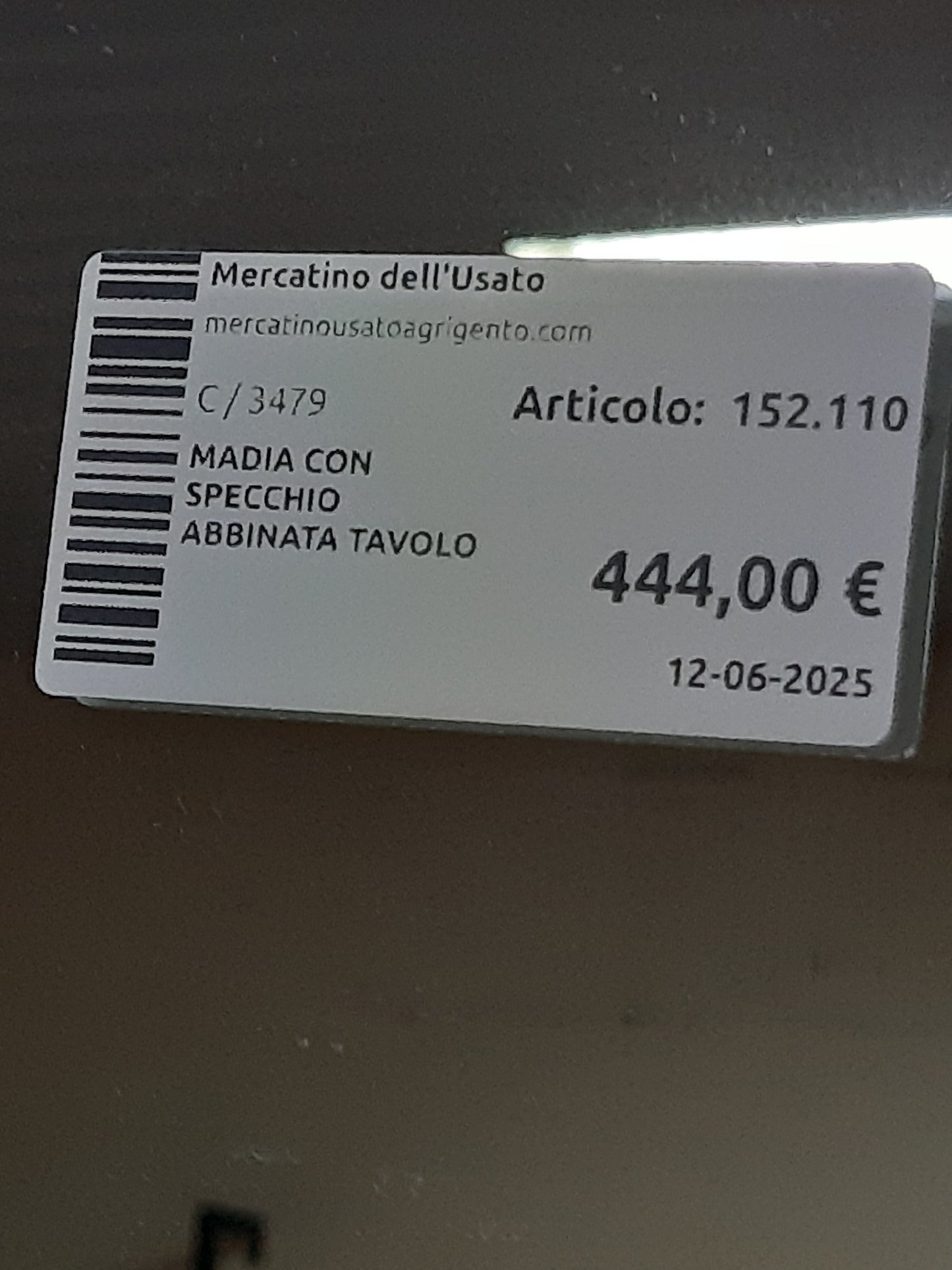 Madia Con Specchio Abbinata Tavolo