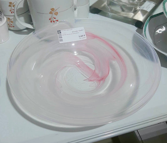 Centro Tavola In Vetro Rosa