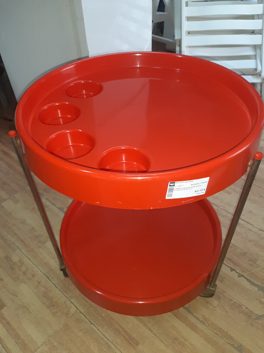 Carrello Vintage Arancione In Plastica Tre Rotelle