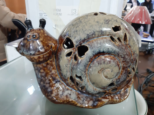 Lumaca In Ceramica Portacandela/lumino