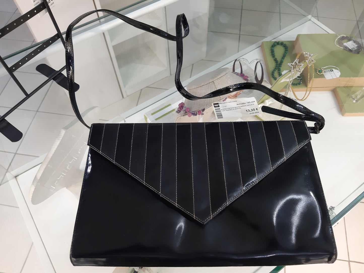 Borsa Vintage Busta Nera E Grigia R. Con Tracolla Zenith