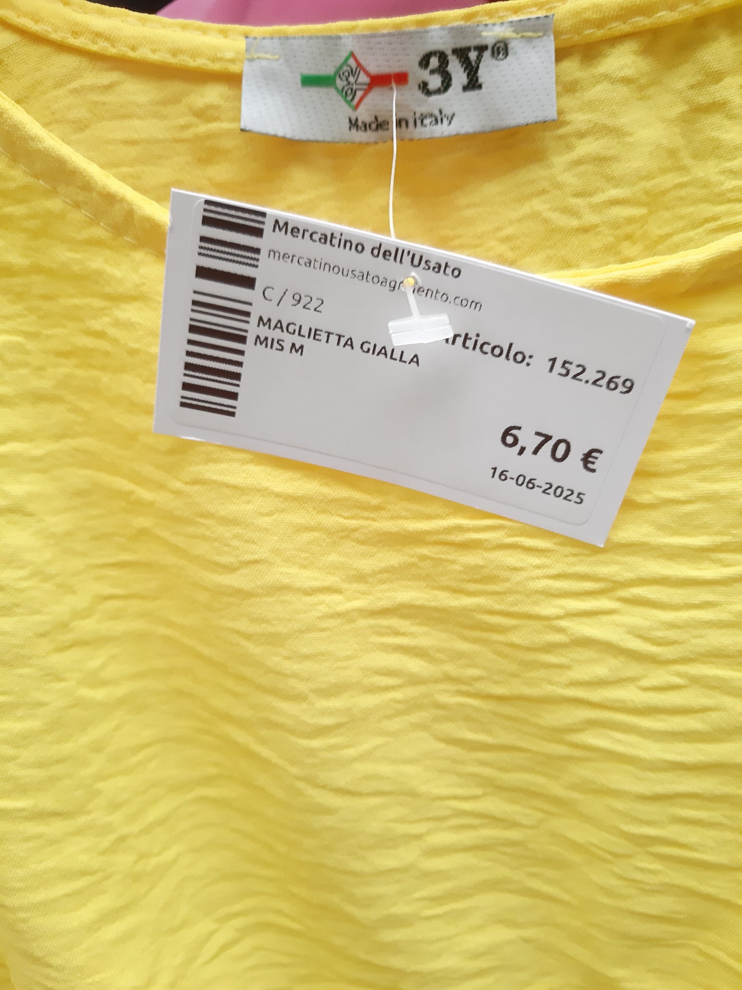 Maglietta Gialla Mis M