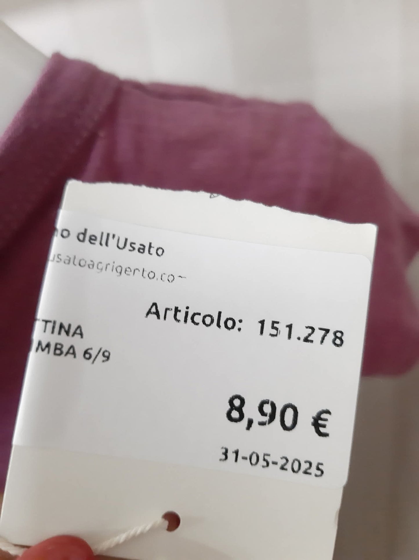 Magliettina Viola Bimba 6/9 Mesi