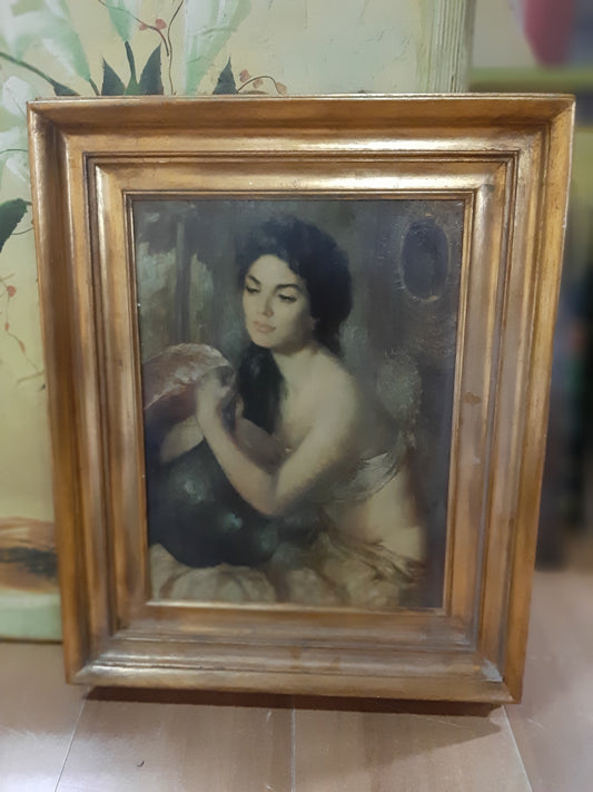 Quadro Cornice Dorata Figura Donna