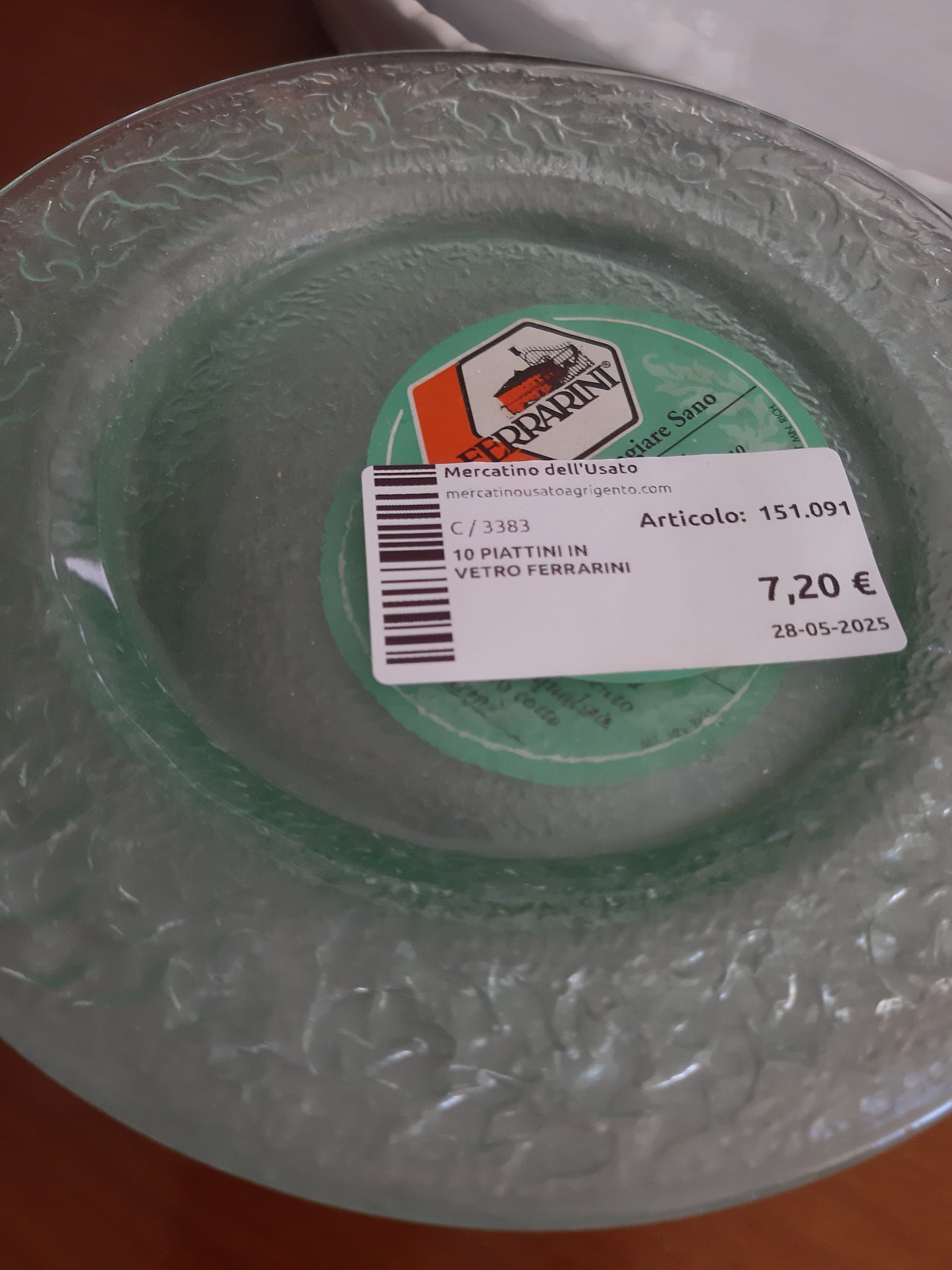 10 Piattini In Vetro Ferrarini