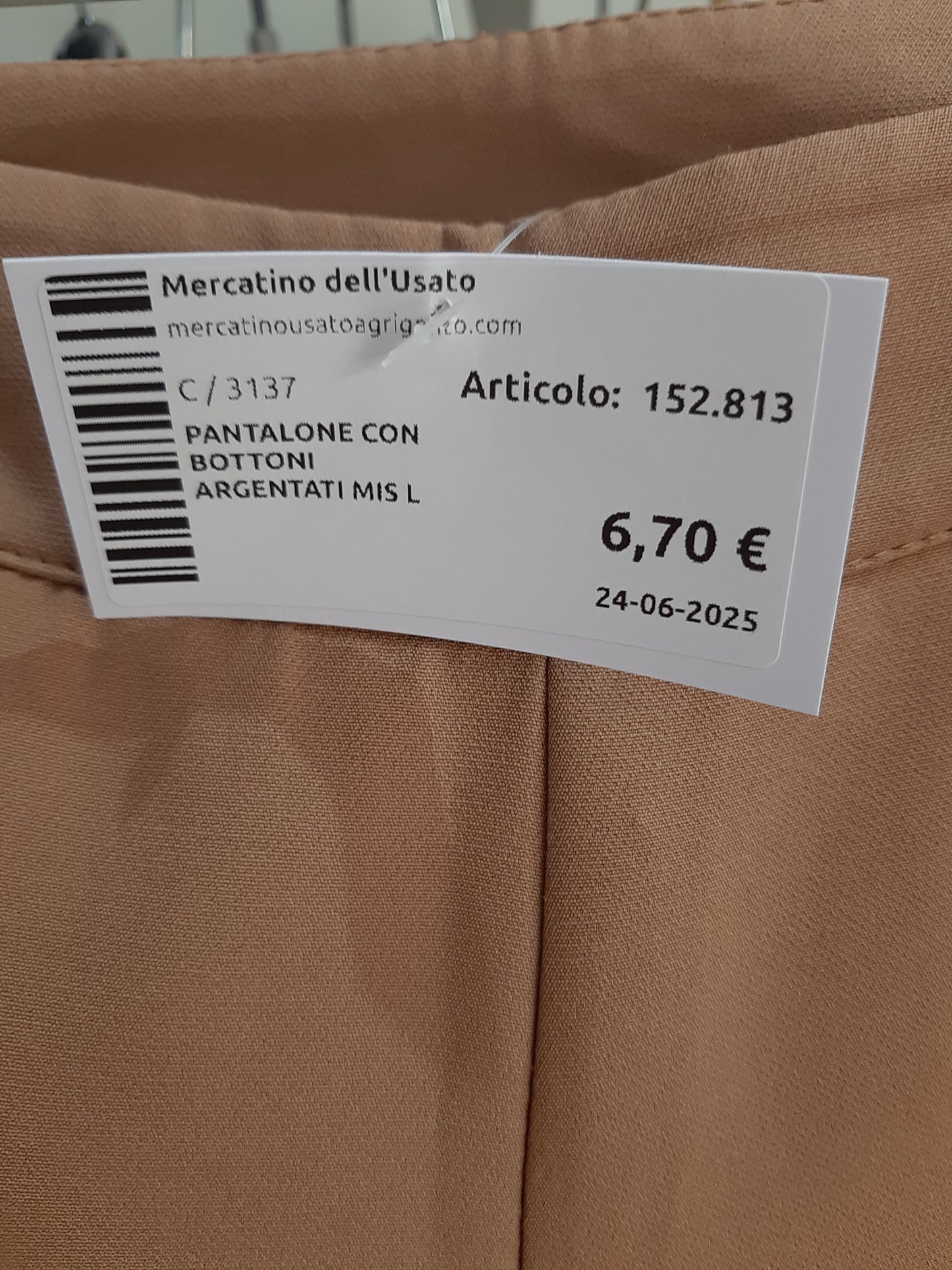 Pantalone Con Bottoni Argentati Mis L