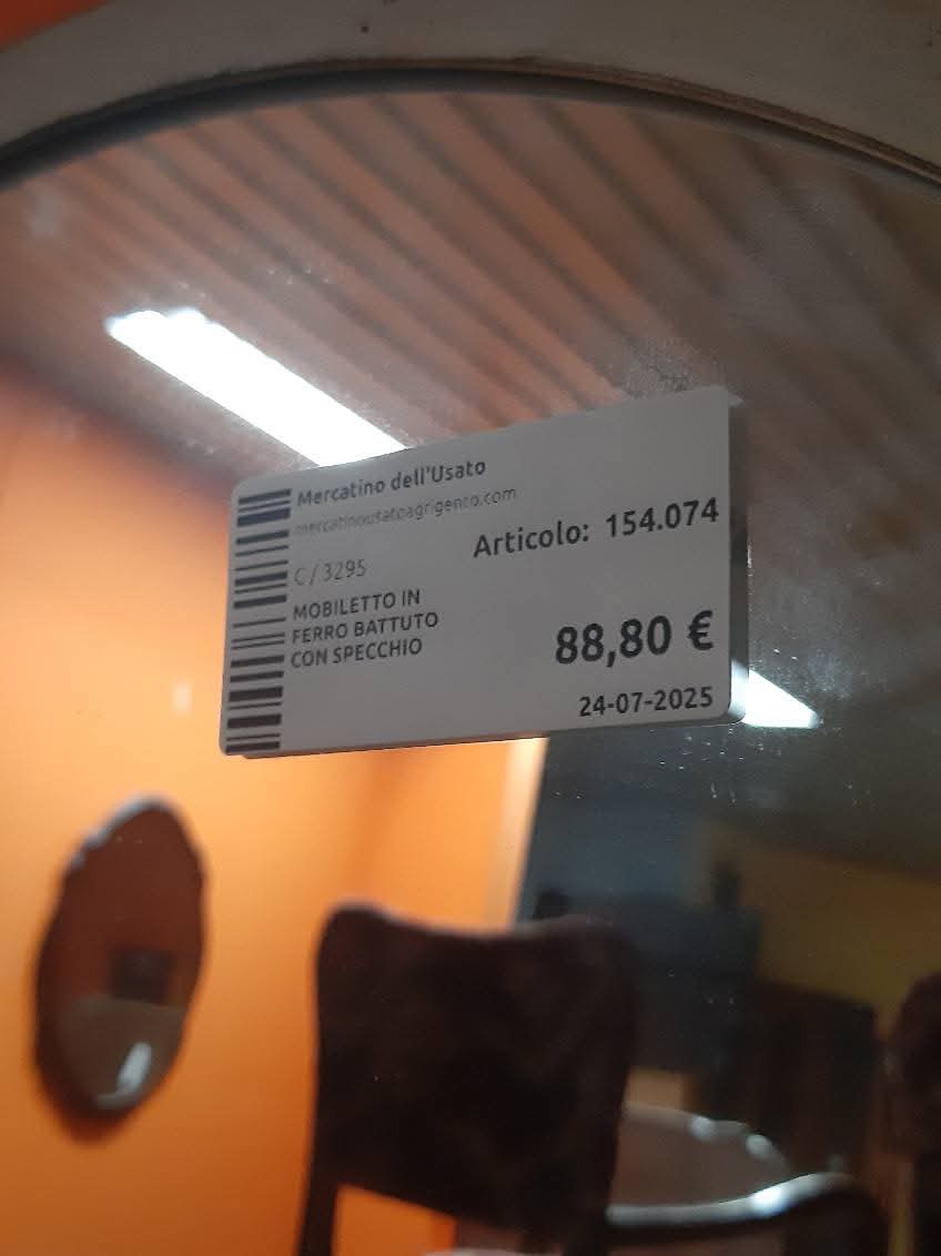 Mobiletto In Ferro Battuto Con Specchio