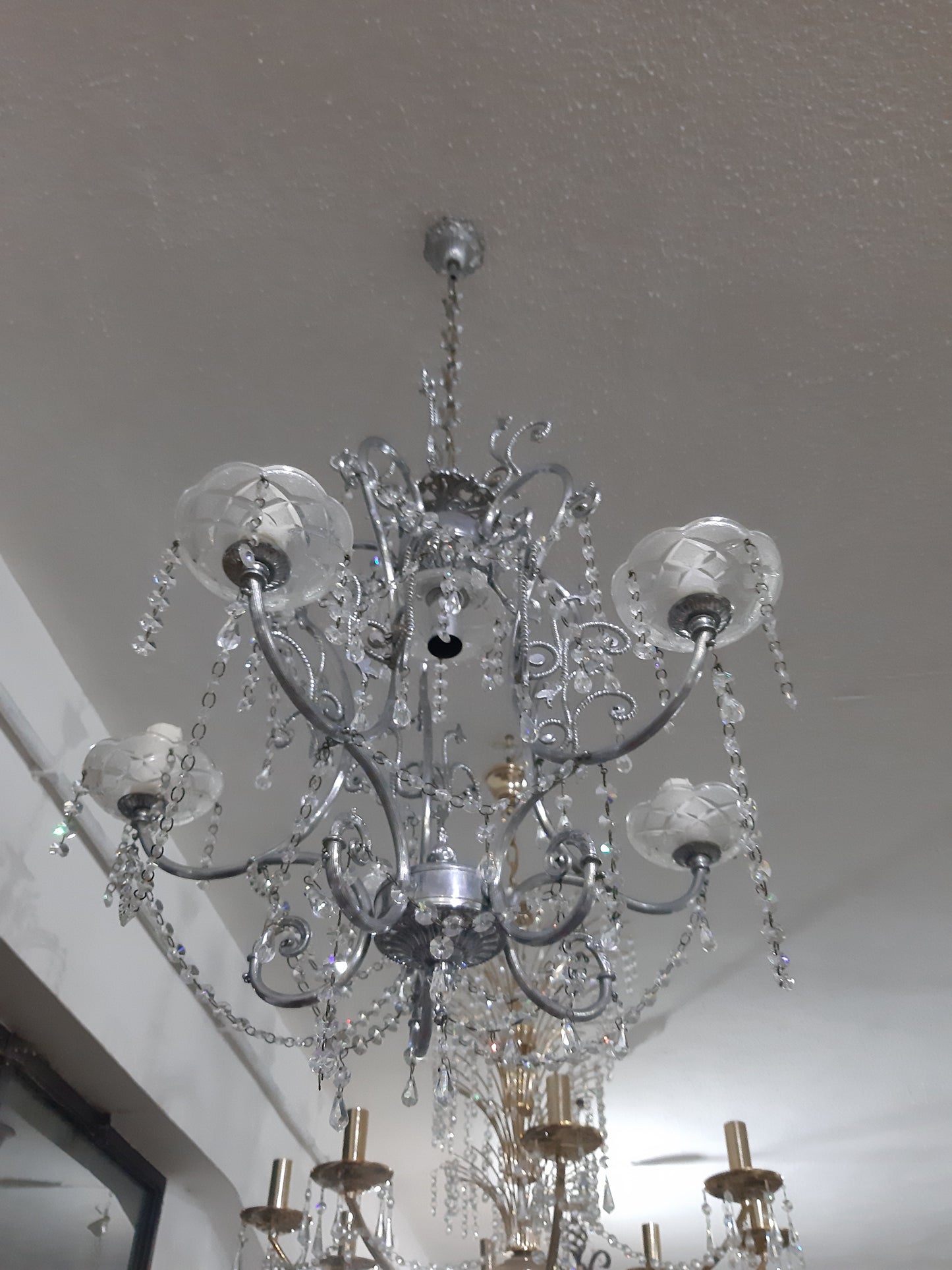 Lampadario In Metallo Con Brindoli 5 Luci