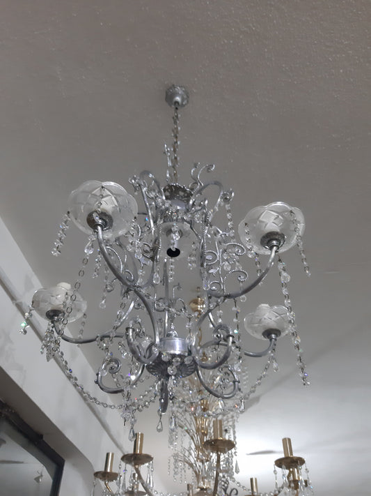 Lampadario In Metallo Con Brindoli 5 Luci