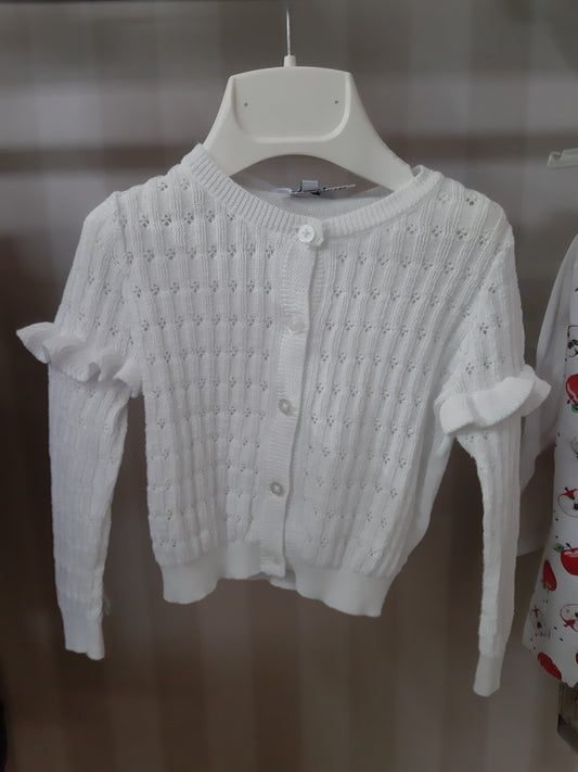 Cardigan In Cotone Bianco Primigini Mis 12 Mesi