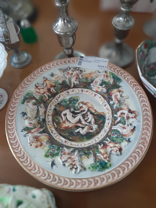 Piatto Da Parete Ceramica Capodimonte