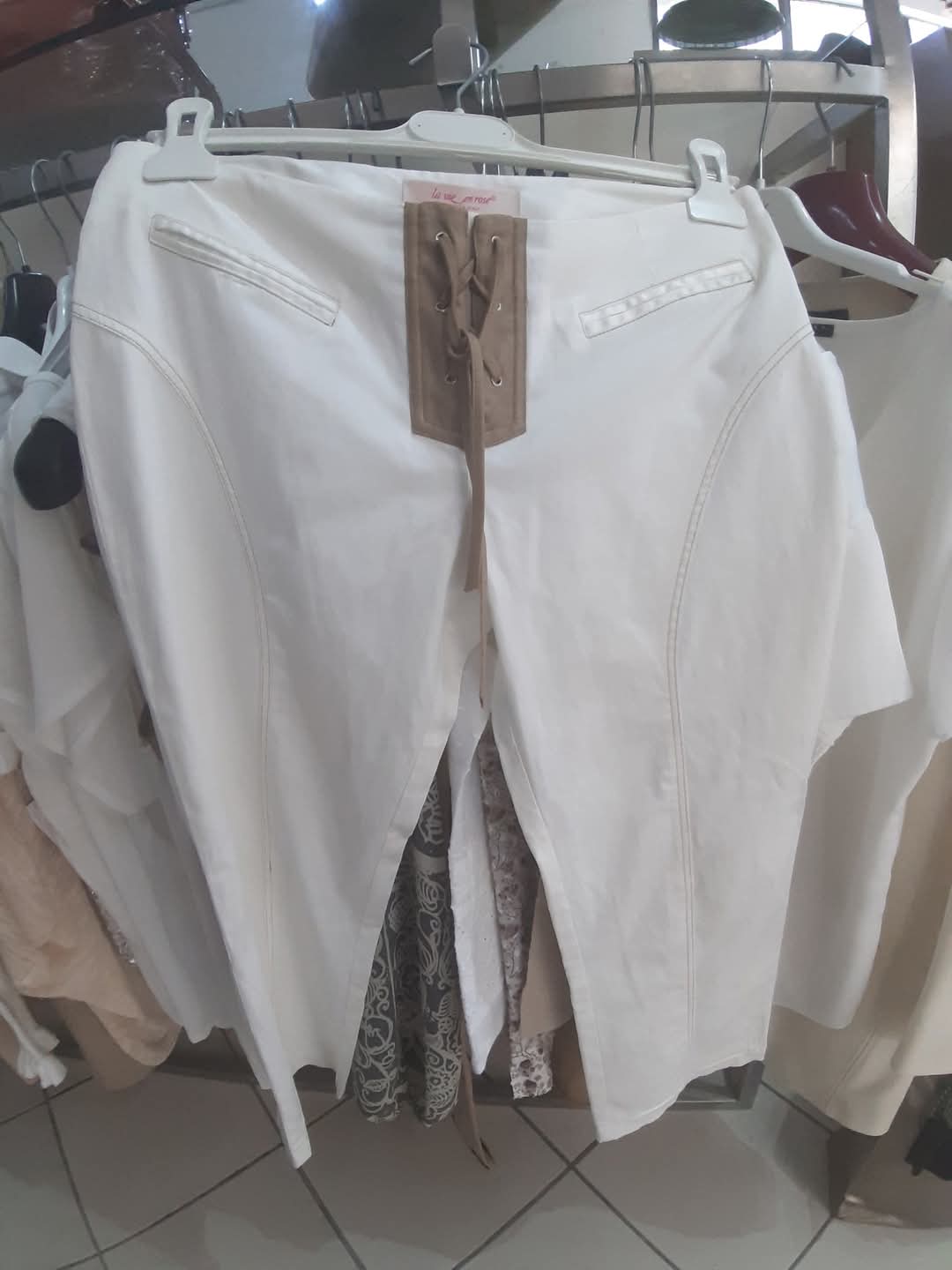 Pantaloni Panna E Marrone Mis 44