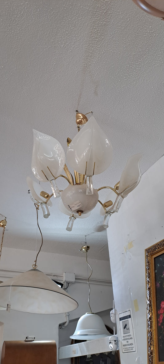 Lampadario 6 Foglie Murano 1 R.