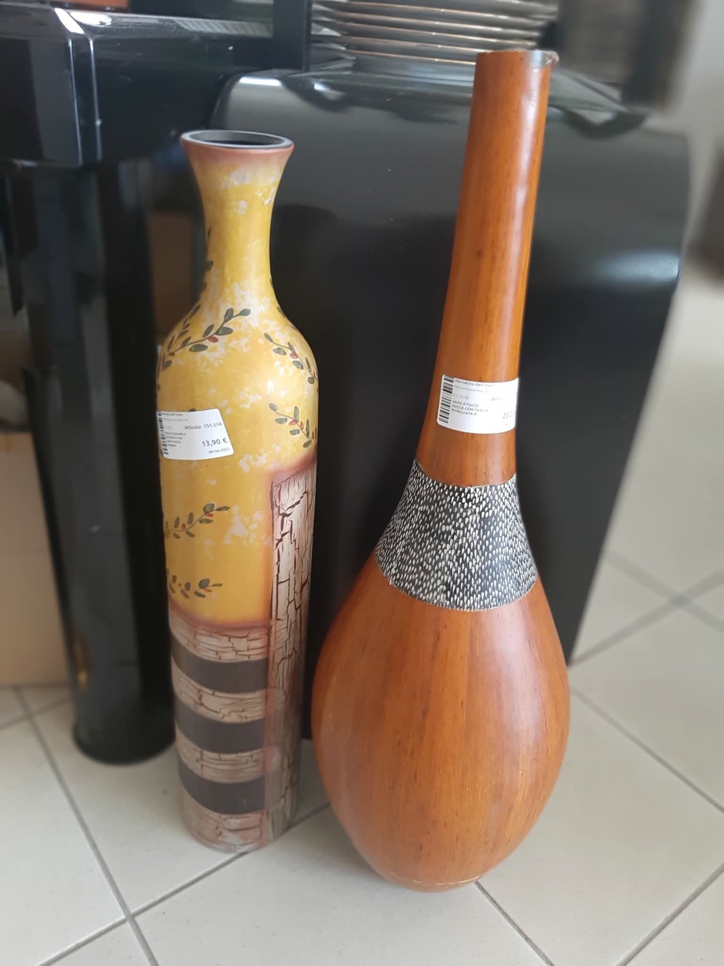 Vaso Etnico Zucca Con Fascia Intagliata R.