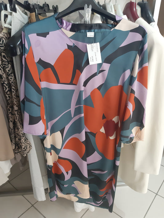 Vestito A Fantasia Verde Arancio Mis- M