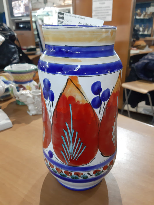 Vaso Ceramica Con Decorazioni Foglie