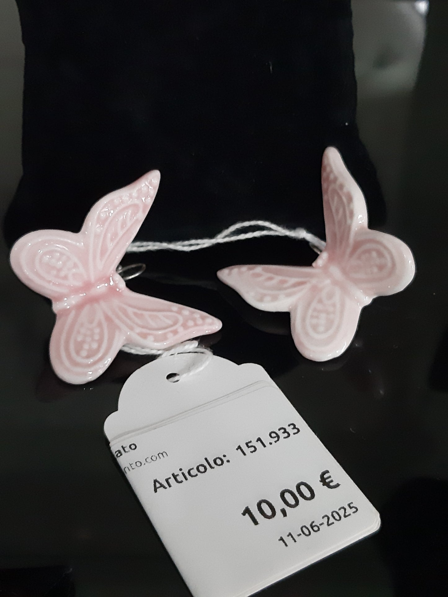 Orecchini In Ceramica Farfalle Rosa