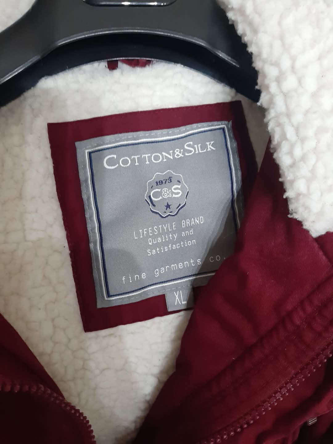 Cappotto Parcka Marrone /bordeaux Cotton &silk Mis Xl