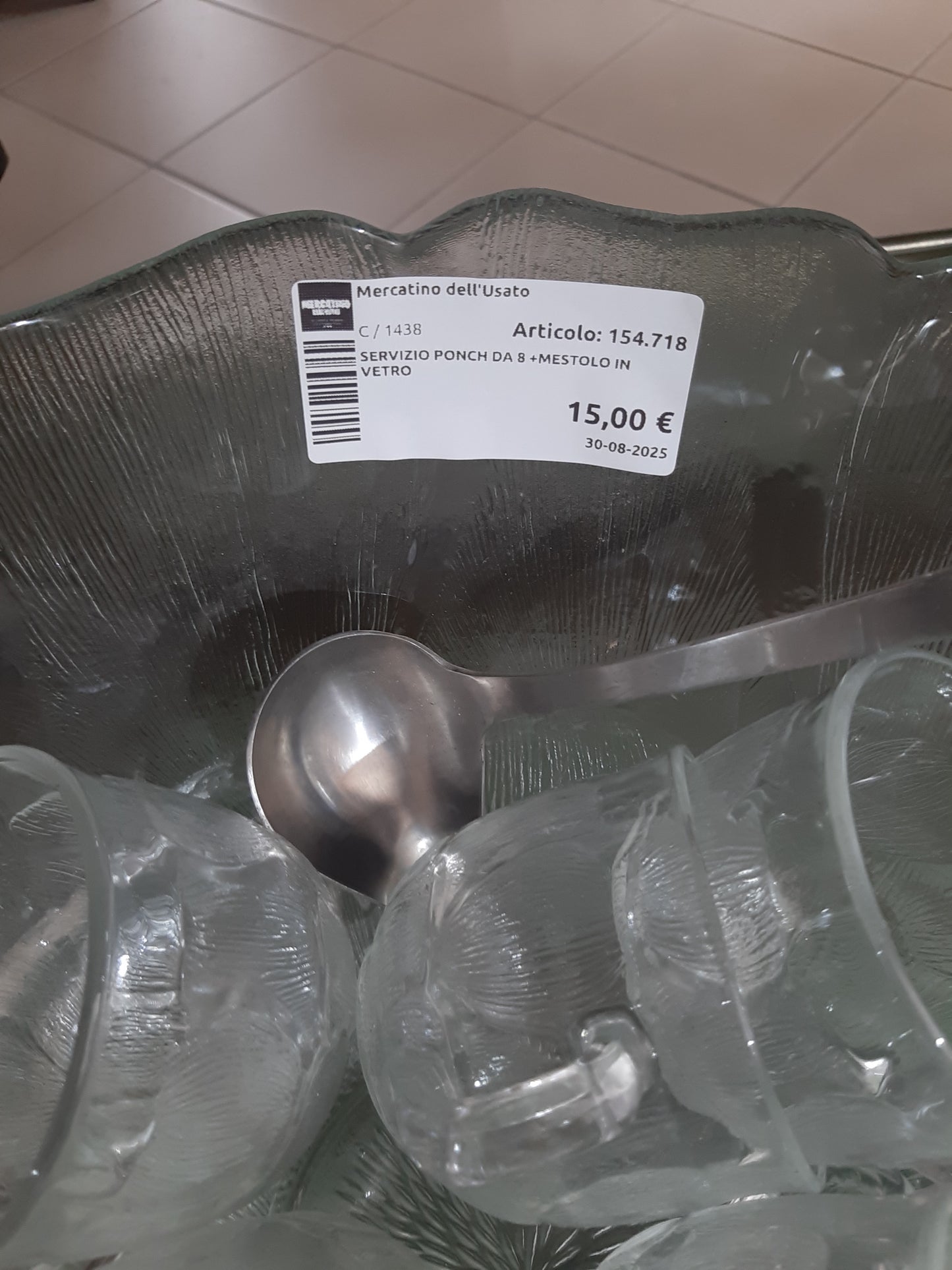 Servizio Ponch Da 8 +mestolo In Vetro