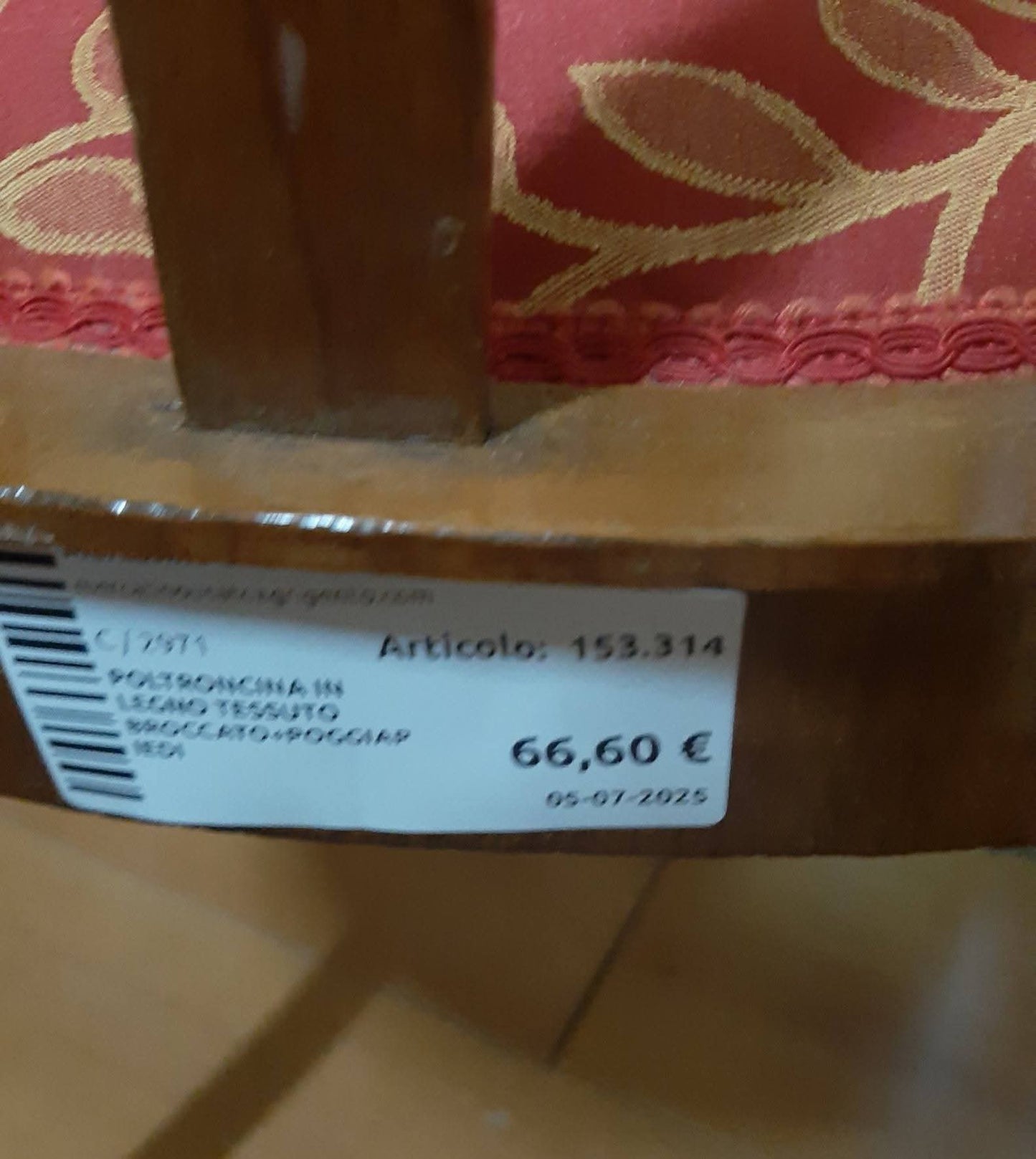 Poltroncina In Legno Tessuto Broccato+poggiapiedi R.