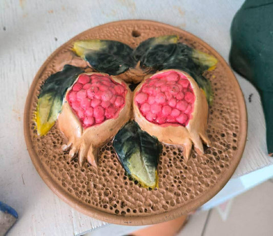 Piatto Da Parete In Terracotta Dec.melograni