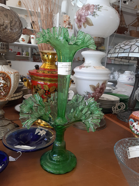 Vecchio Vaso Verde 2 Sezioni R.