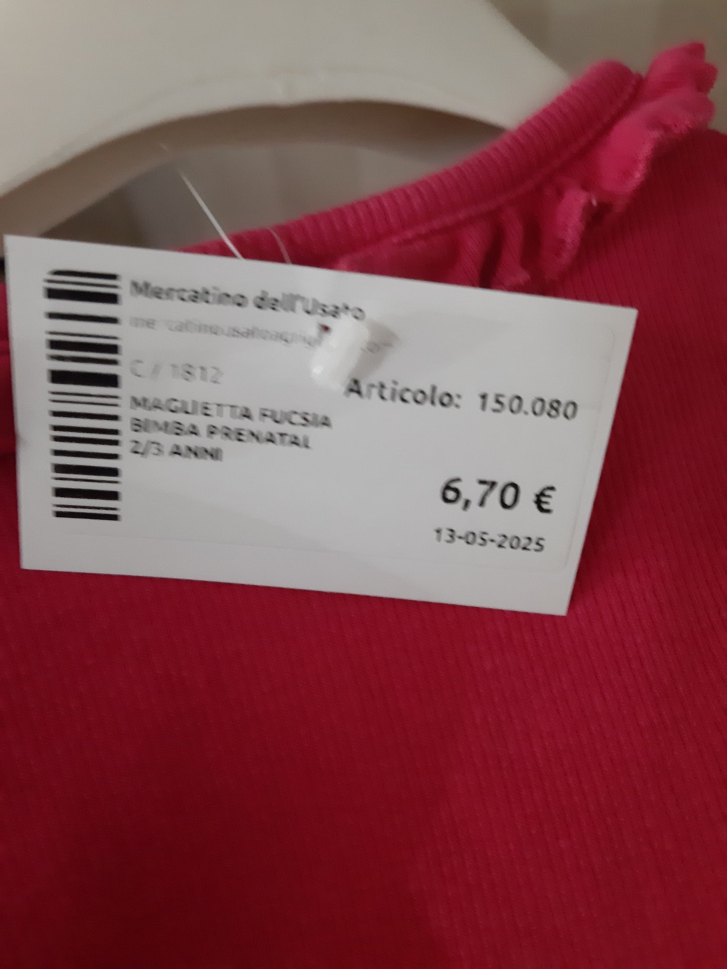 Maglietta Fucsia Bimba Prenatal 2/3 Anni