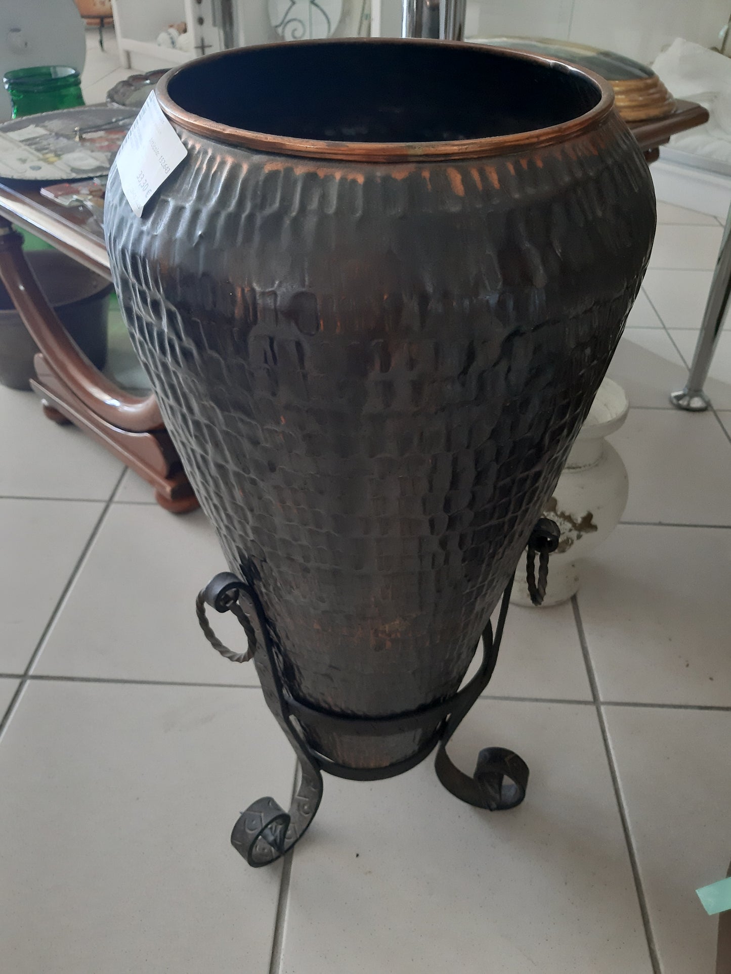 Porta Ombrelli In Rame Con Base Metallo
