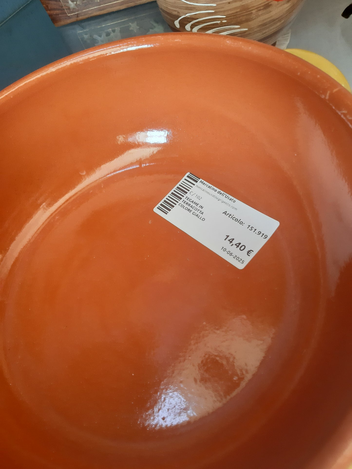 Tegame In Terracotta Colore Giallo