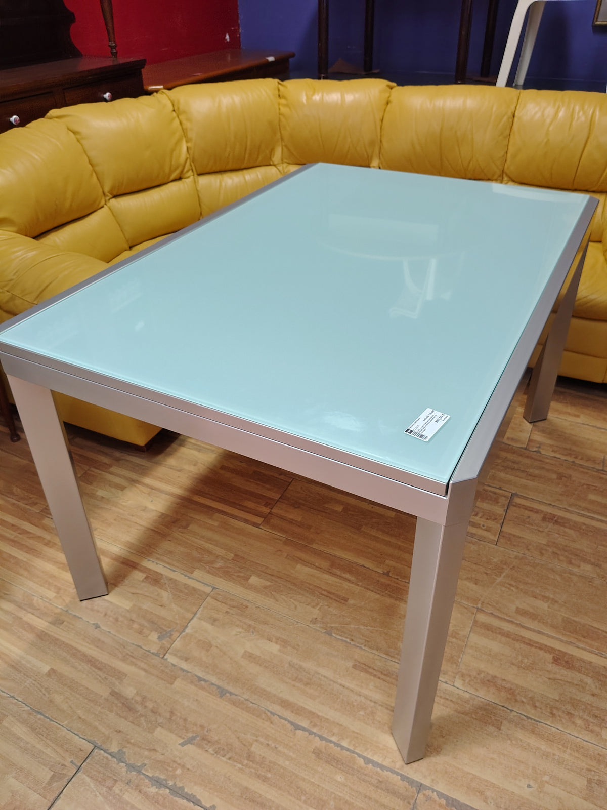 Tavolo Calligaris Allungabile Struttura In Metallo Base Vetro Satinato