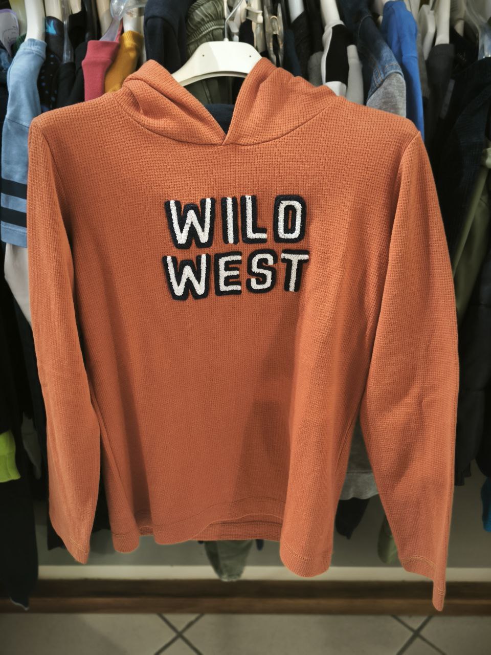Maglione Con Cappuccio Arancione Wild West 12 Anni