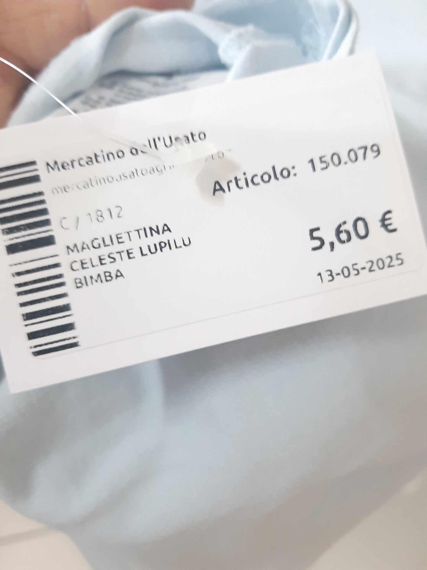 Magliettina Celeste Lupilu Bimba