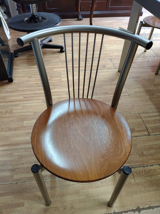 6 Sedie-poltroncine Calligaris Struttura In Metallo Seduta In Legno