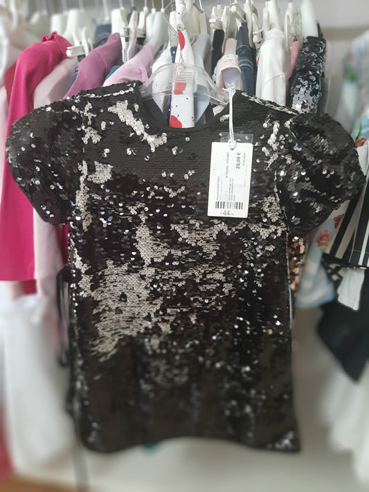 Vestito Pallettes Oro E Argento 3-4 Anni