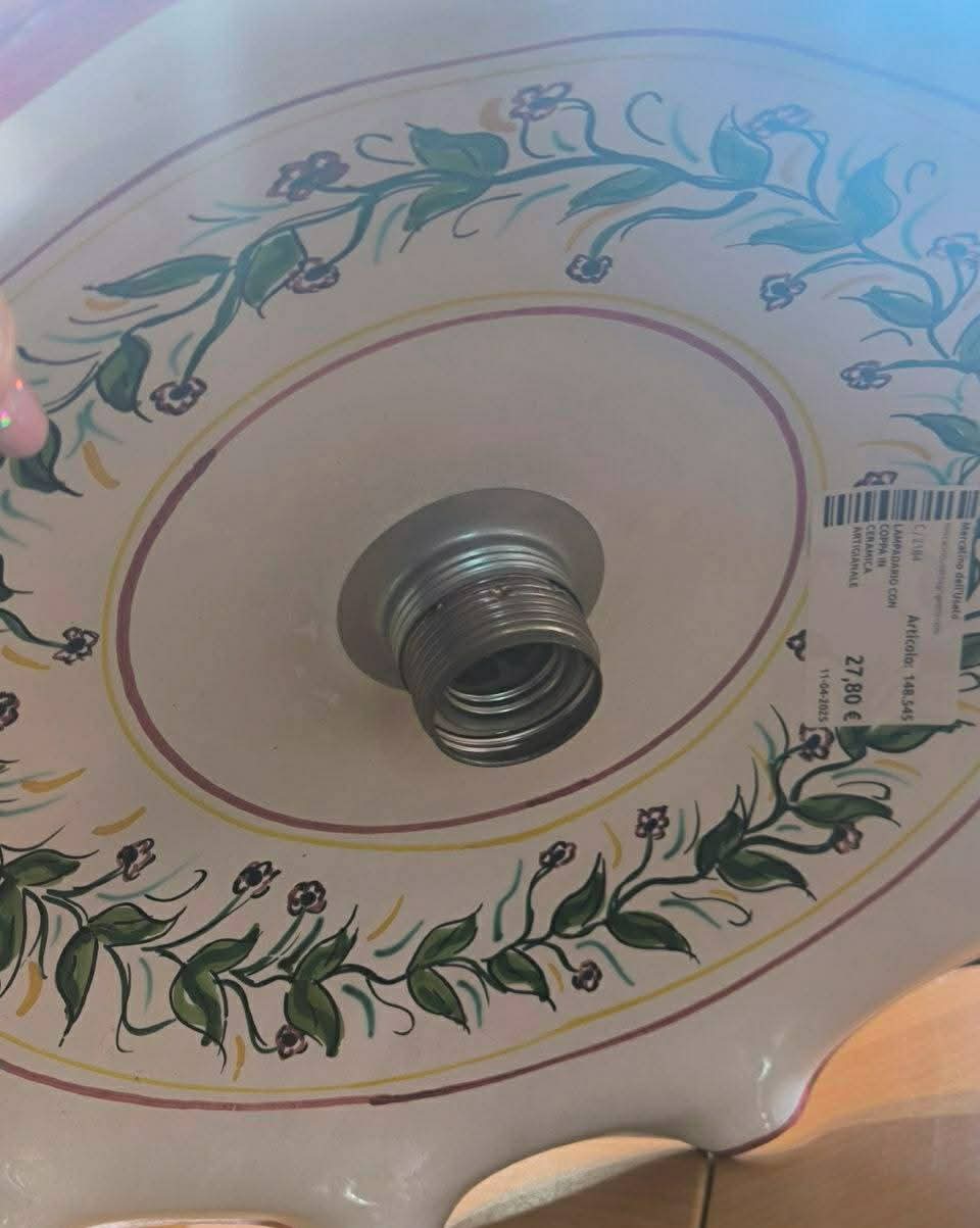 Lampadario Con Coppa In Ceramica Artigianale