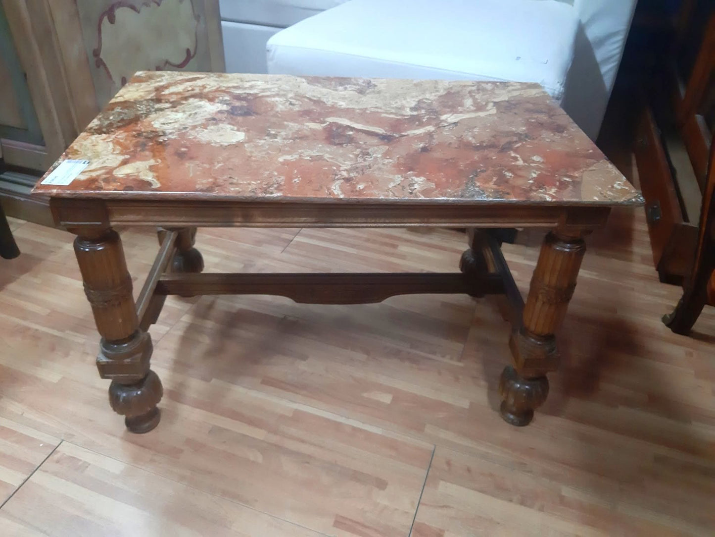Tavolino Salotto Stile Imperiale Con Marmo Tipo Onice