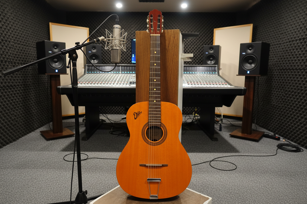 Chitarra Acustica Eko R. Con Custodia Verde E Corde Ricambio