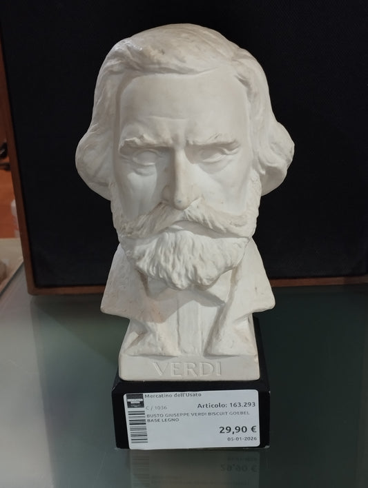 Busto Giuseppe Verdi Biscuit Goebel Base Legno