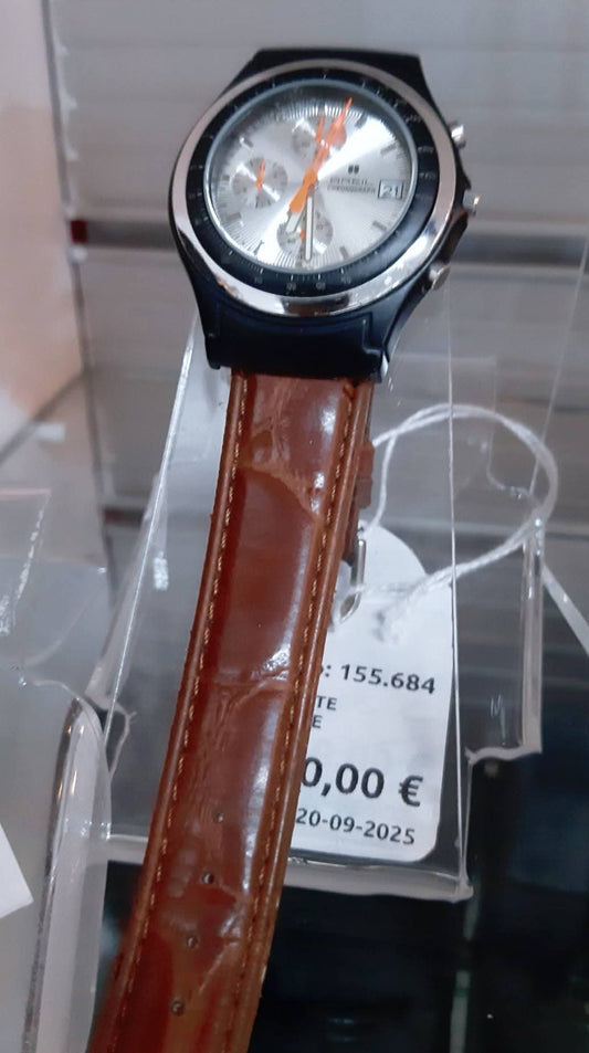 Breil Chronograph Lancette Arancio Cinturino Marrone