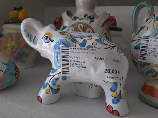 Elefante In Ceramica Caltagirone