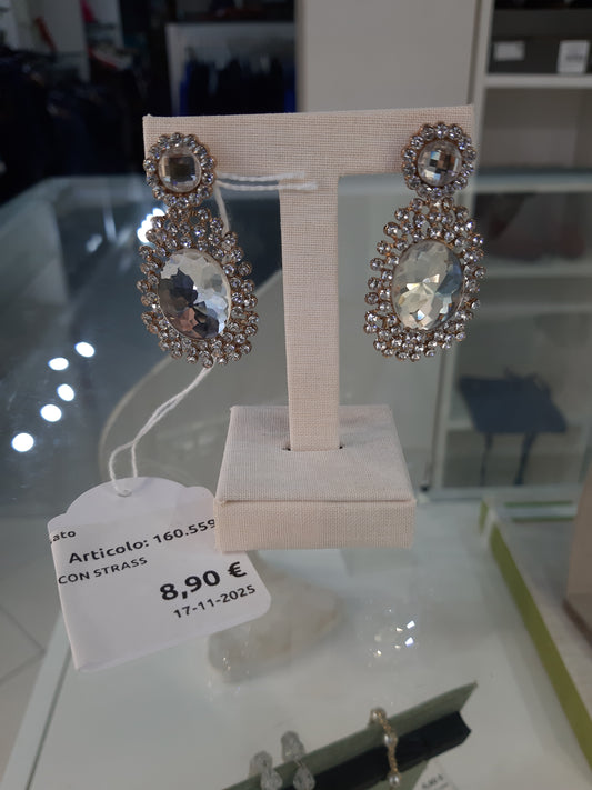 Orecchini Ovali Con Strass