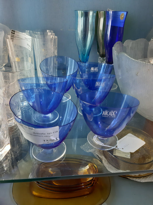 6 Bicchieri Vetro Soffiato Arcade