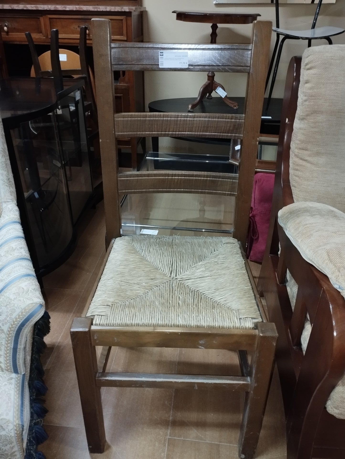 4 Sedie Impagliate Da Cucina Stle Country Con Spalliera Alta