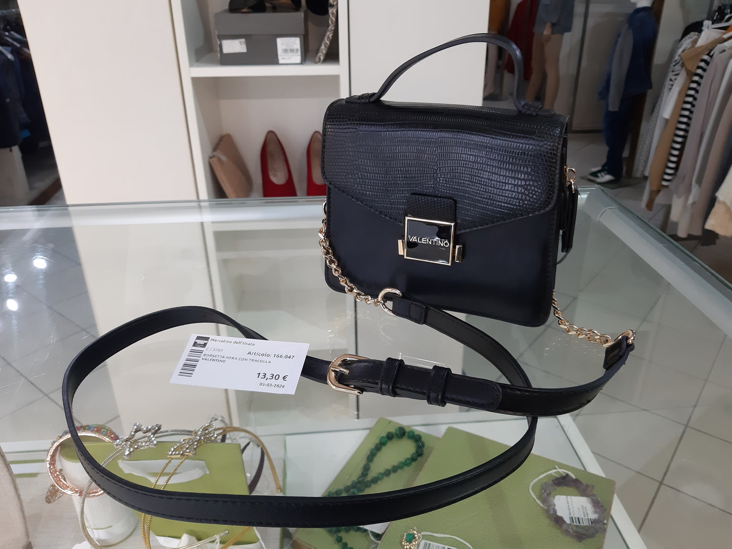 Borsetta Nera Con Tracolla Valentino