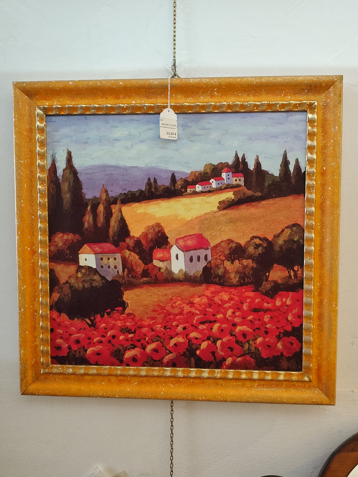 Quadro Paesaggio Cornice Quadrata Arancione