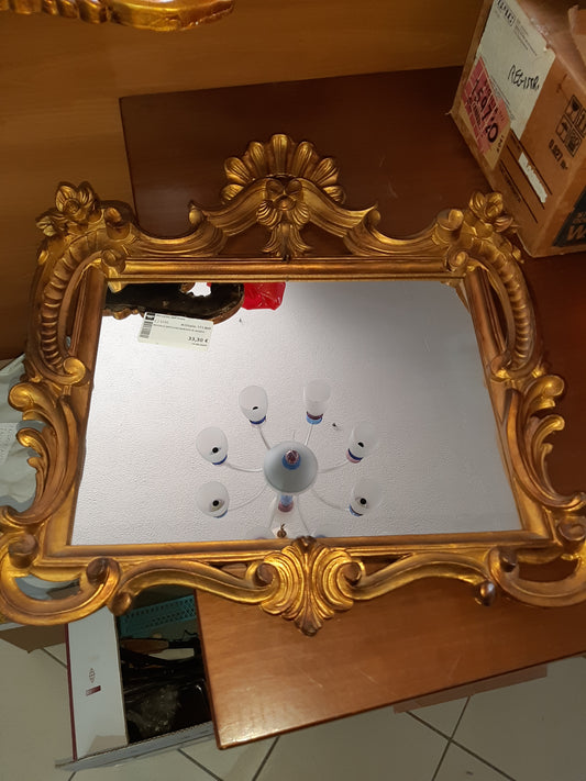Piccolo Specchio Dorato In Resina
