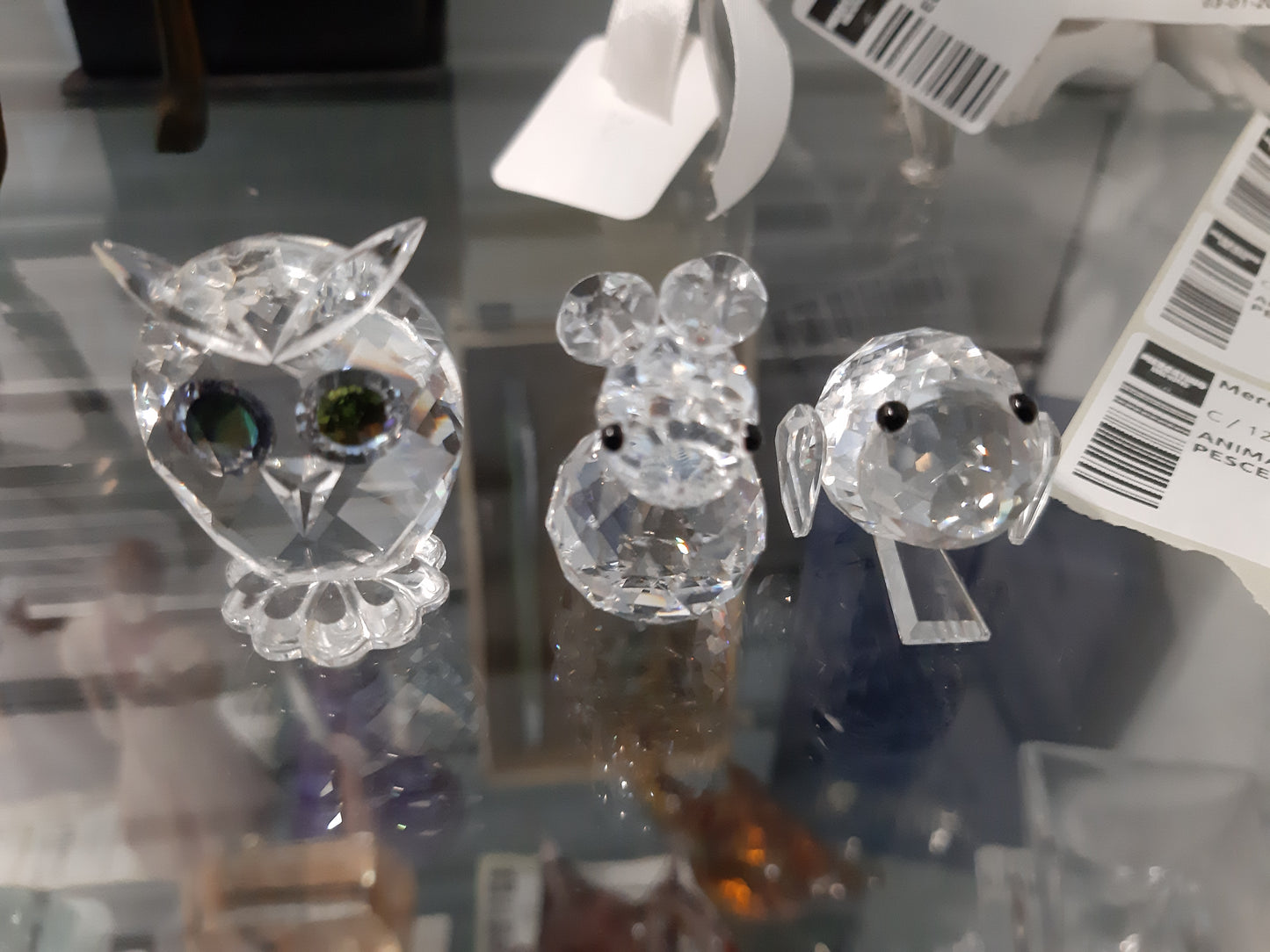 Animaletto In Cristallo  Coniglio /pesce /gufo