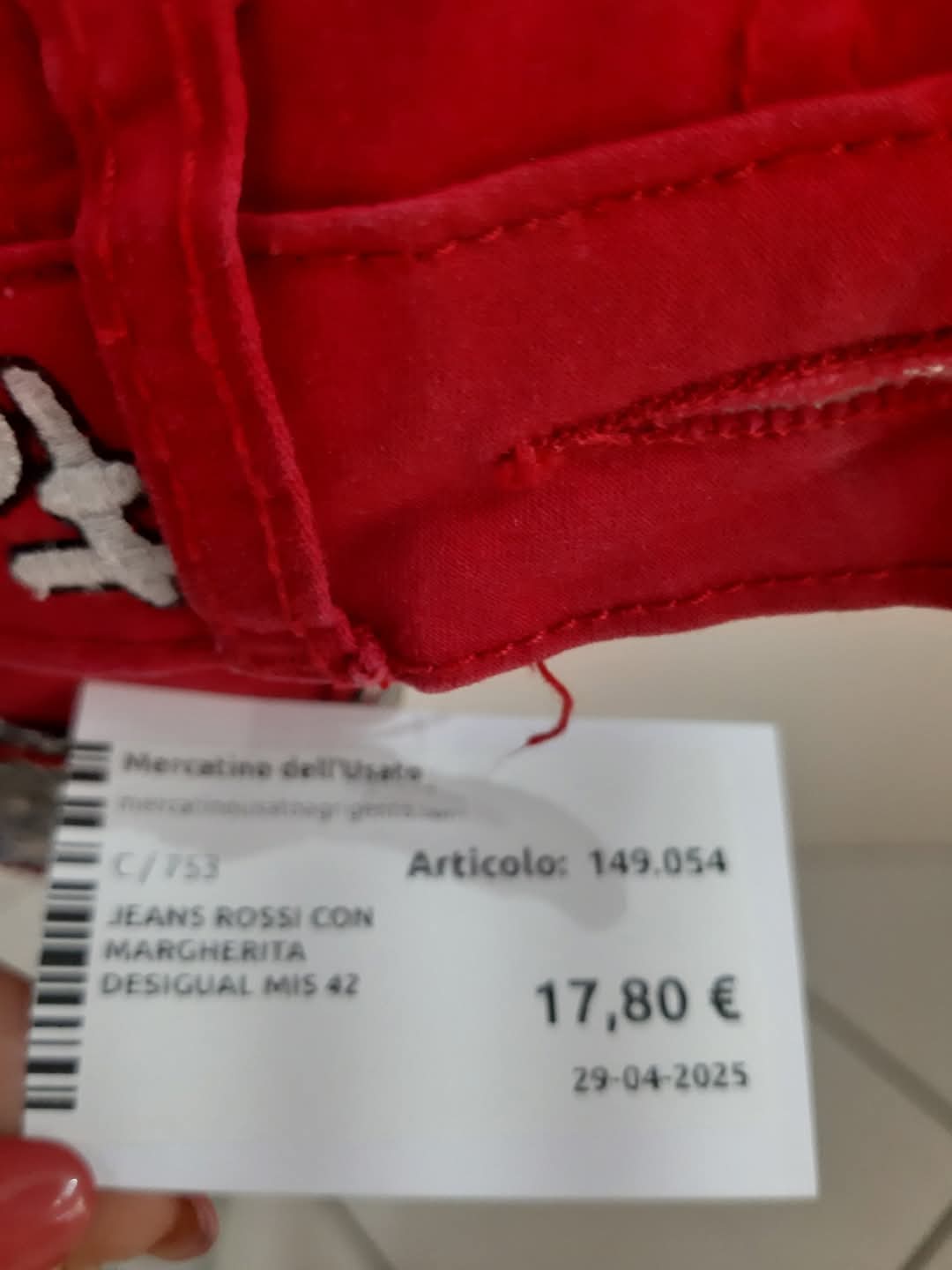 Jeans Rossi Con Margherita  Desigual Mis 42