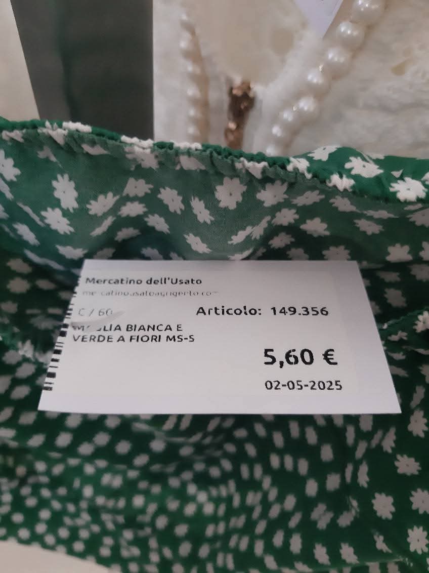 Maglia Bianca E Verde A Fiori Ms-s