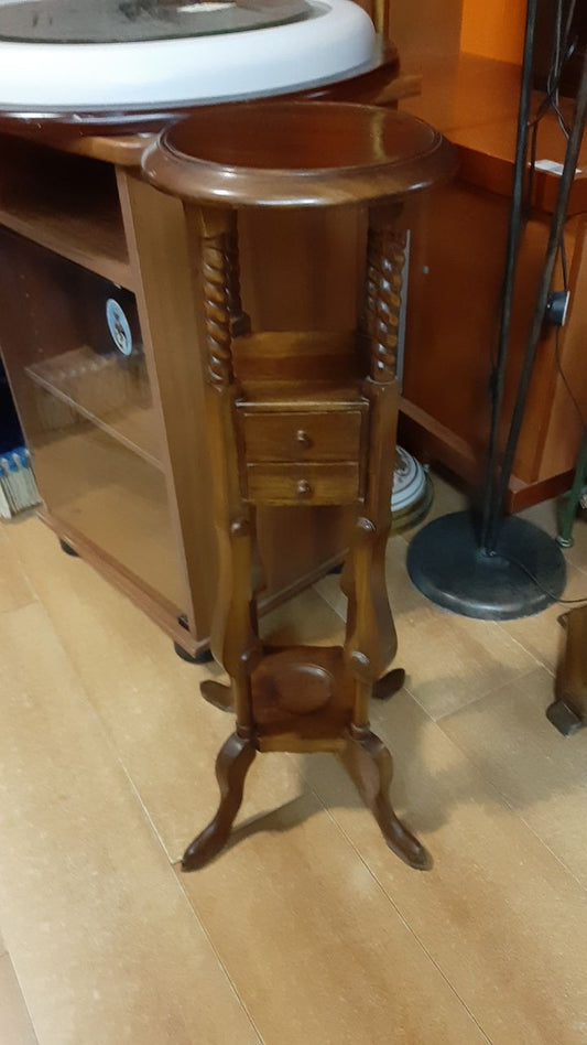 Vecchio Mobiletto Con 2 Cassettini Porta Lume